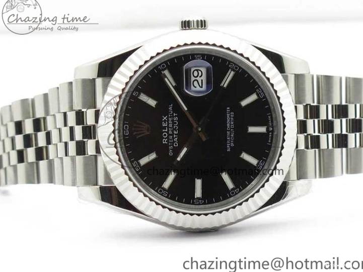 1229 DateJust 41MM 126334 904L SS VRF 1:1 Best Edition Black Dial Stick Markers on SS Jubilee Bracelet A Trendy 2901